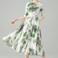 Floral Linen Swing Midi dress 6077