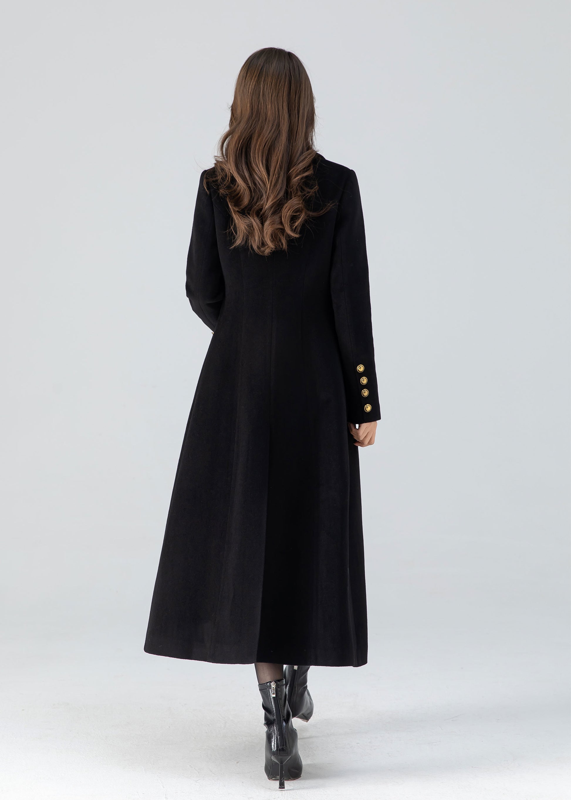 ladies black dress coat Hfyihgf Long Pea Coat for Women Dressy Trendy Ladies Dress Jacket with Waist Belt Winter Fall Long Sleeve Notch Lapel Trench Coats(Black,M), Women's,