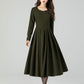 Fit and Flare Winter Wool Midi Dress 5501