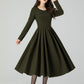 Fit and Flare Winter Wool Midi Dress 5501