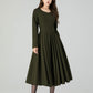 Fit and Flare Winter Wool Midi Dress 5501