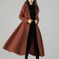 Fit and Flare Wool Coat Dress – Women’s Winter Long Sleeve Midi 5504