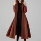 Fit and Flare Wool Coat Dress – Women’s Winter Long Sleeve Midi 5504