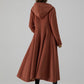 Fit and Flare Wool Coat Dress – Women’s Winter Long Sleeve Midi 5504