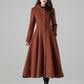 Fit and Flare Wool Coat Dress – Women’s Winter Long Sleeve Midi 5504