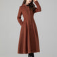 Fit and Flare Wool Coat Dress – Women’s Winter Long Sleeve Midi 5504