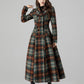 Plaid Wool Coat, Vintage inspired Long wool coat 4510