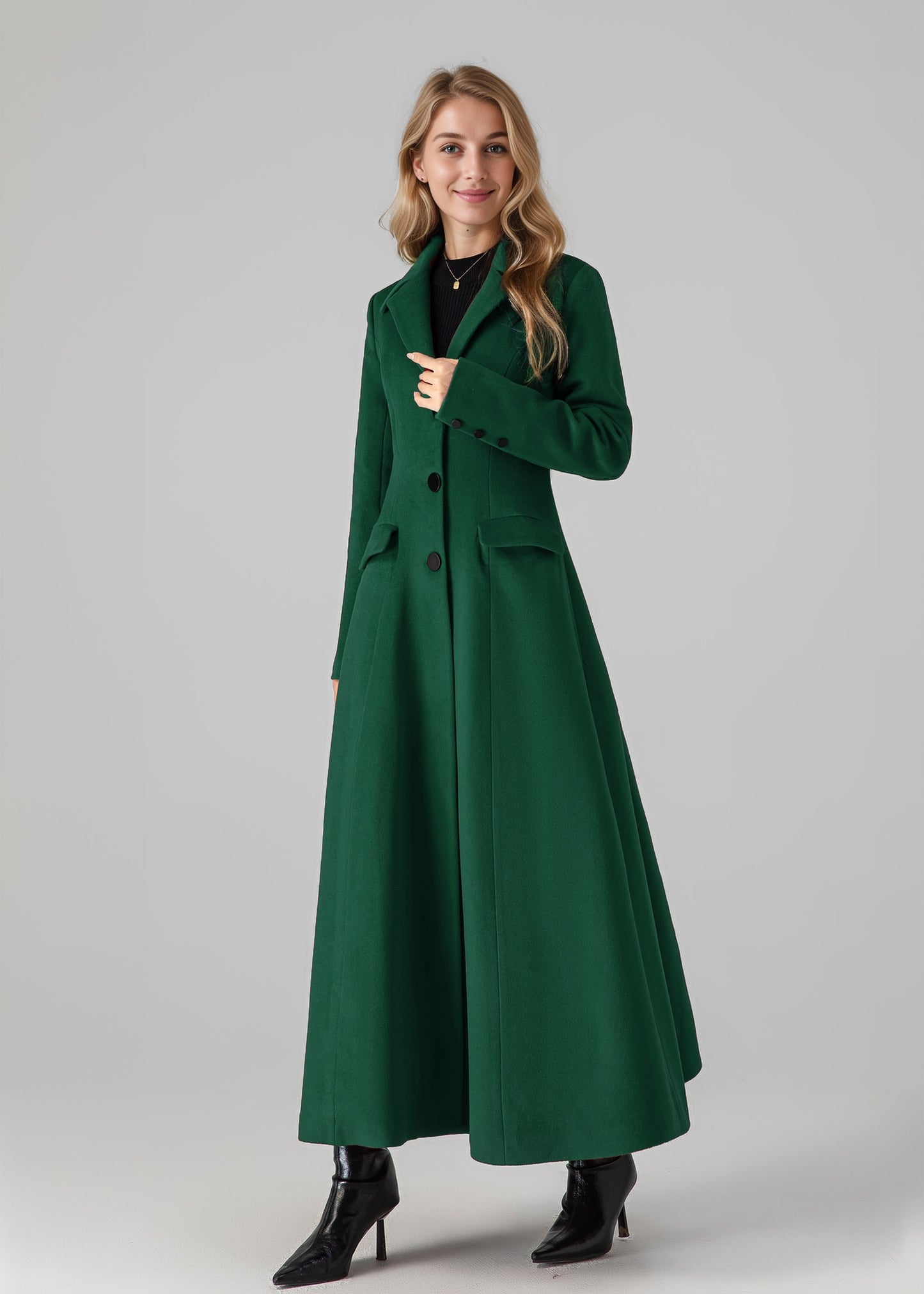 Long Winter Wool Trench Coat 5435