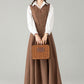 Camel Wool Pinafore Dress – Vintage A-Line Winter Jumper Dress | Xiaolizi 6568