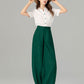 Green loose fitting long linen pants for spring 4919
