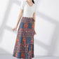 Vintage inspired midi linen wrap skirt 4221