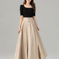 Asymmetrical maxi summer linen skirt women 4931