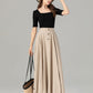 Asymmetrical maxi summer linen skirt women 4931