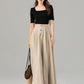 Asymmetrical maxi summer linen skirt women 4931