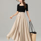 Asymmetrical maxi summer linen skirt women 4931