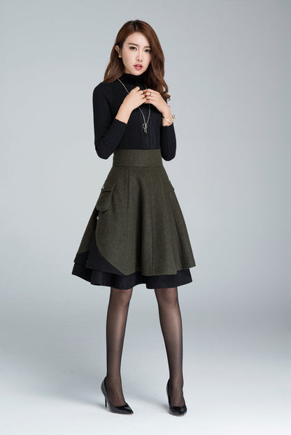 Women's short skirt for winter, designer skirt 1627#