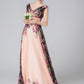 floral printed prom chiffon dress women 1543