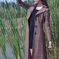 Plaid winter wool coat with pockets 4593