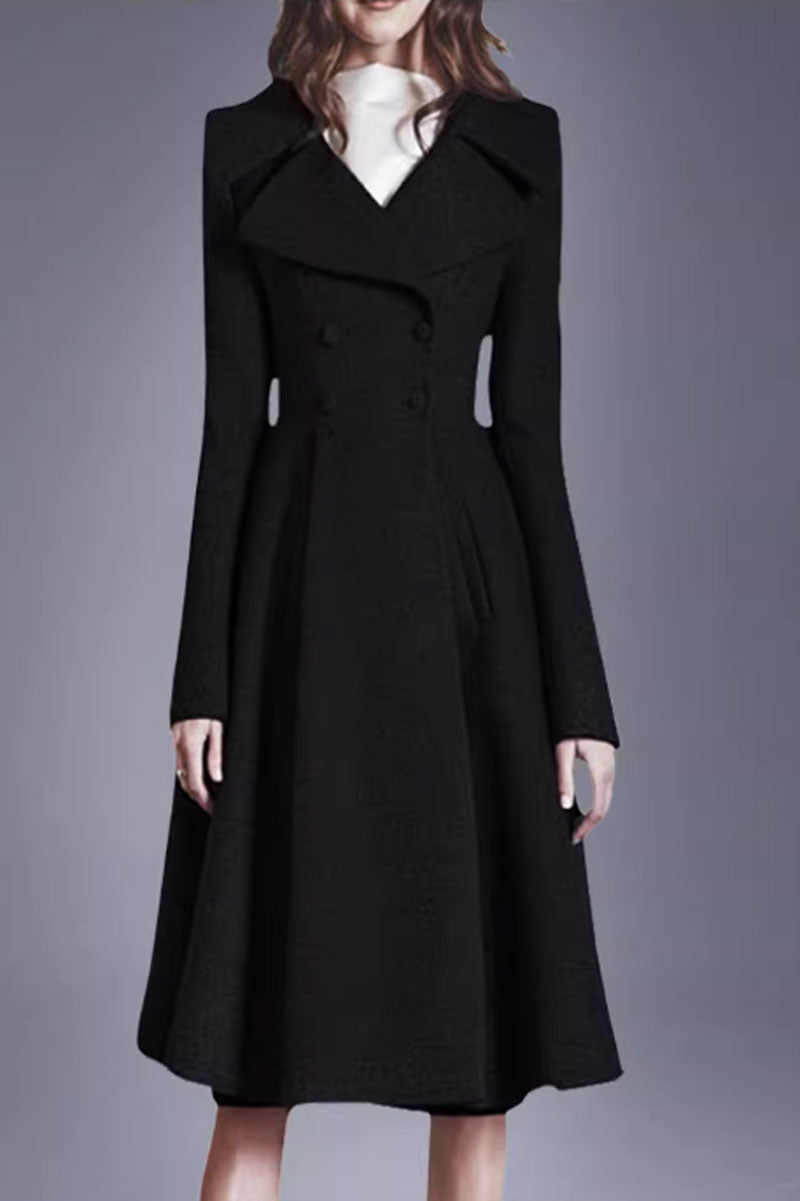 Black Winter Wool Coat