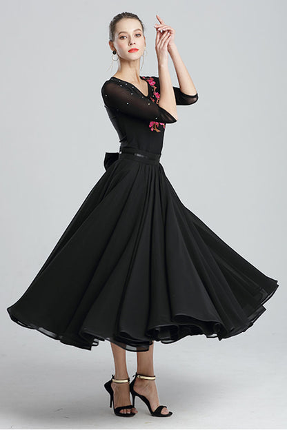 maxi boho chiffon skirt, romantic skirt 4333