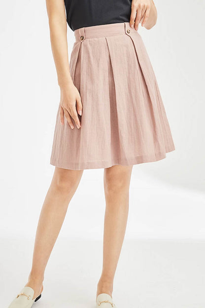 Short pleated a line skirt women 4354