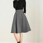Short A Line Wool skirt in gray  2435