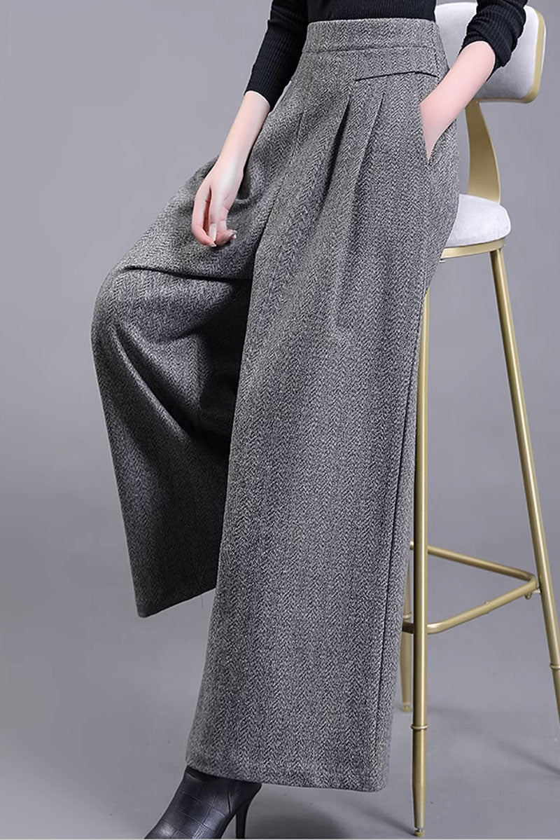 Wide leg womens wool pants, plus size pants 4481 – XiaoLizi