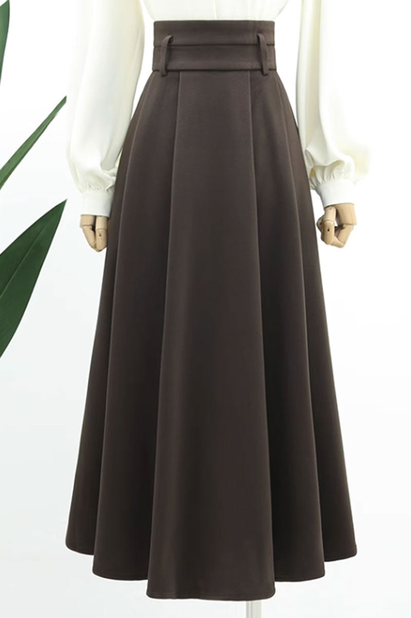 long winter wool skirt with wide waist band 4765