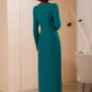 Elegant patchwork long dress women 4789