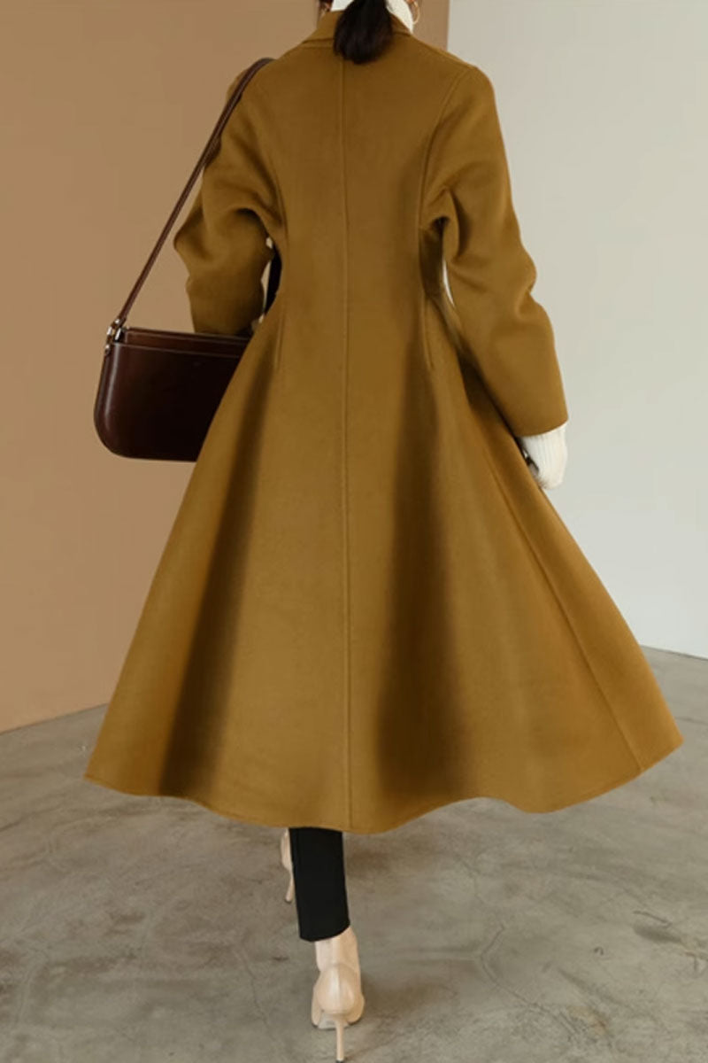 Double breasted winter wool dress coat 4563