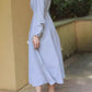 Blue swing long sleeves shirt dress women 4882