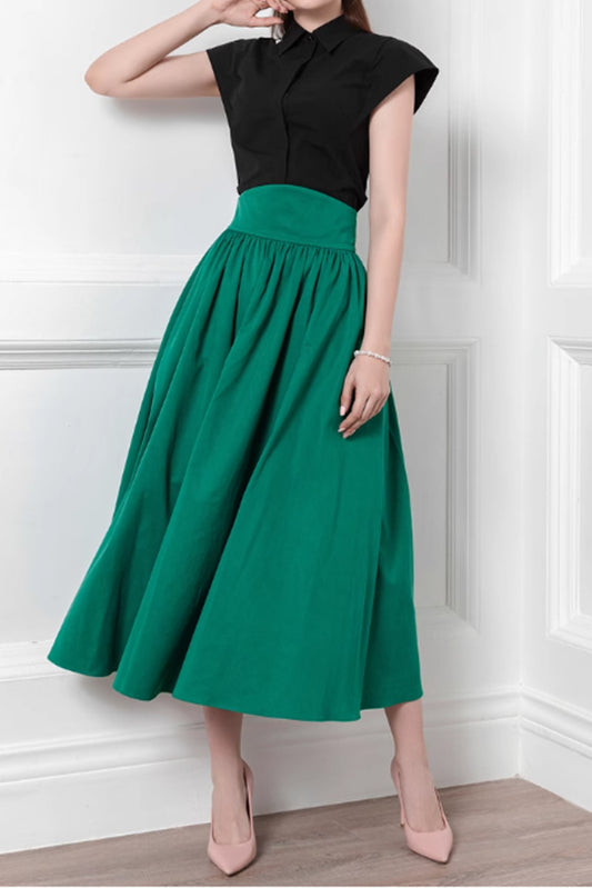 High waist a line womens skirt 4868