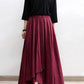 irregular summer maxi linen skirt 4301