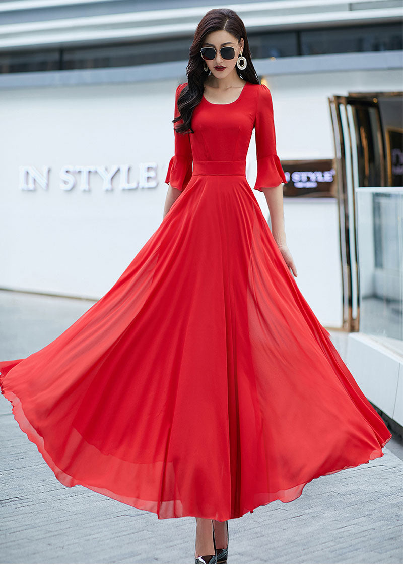 Women's Chiffon Dress, A Line Summer Chiffon Dress 2638 Xiaolizi Women's Chiffon Dress, A Line Summer Chiffon Dress 2638 Xiaolizi