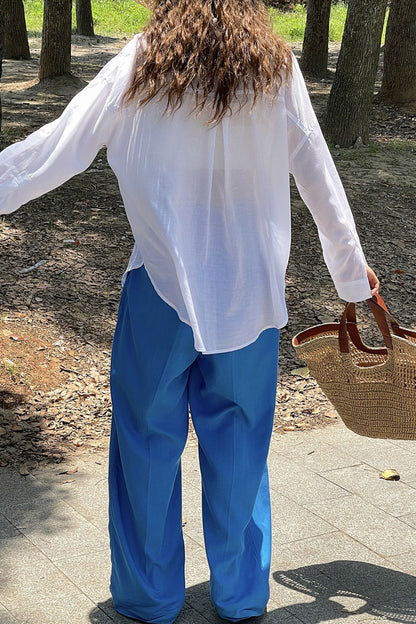 Loose casual long sleeved shirt 4383