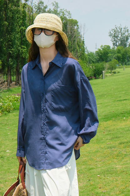 Loose casual long sleeved shirt 4383