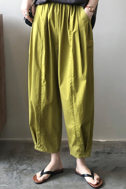 Elastic waist wide leg casual pants 4391