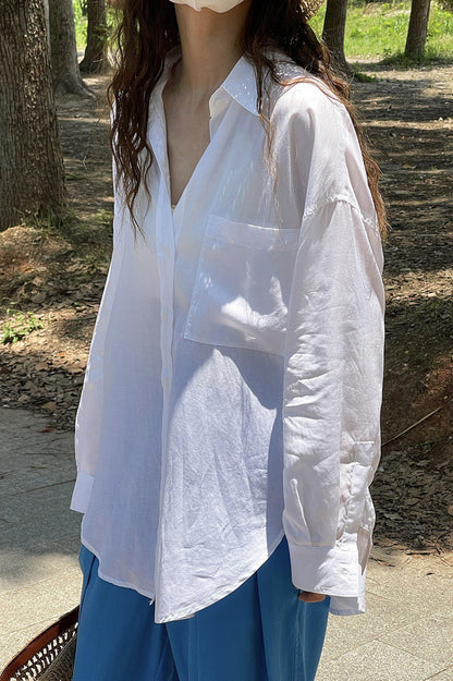 Loose casual long sleeved shirt 4383
