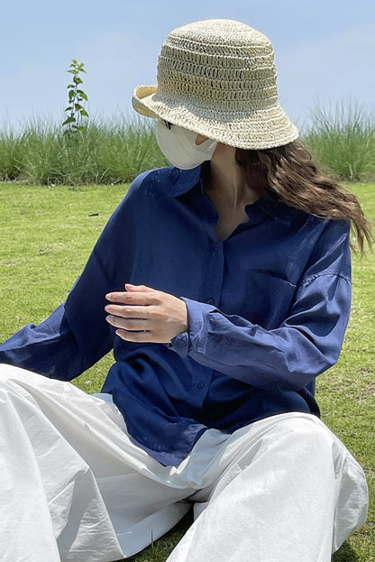 Loose casual long sleeved shirt 4383