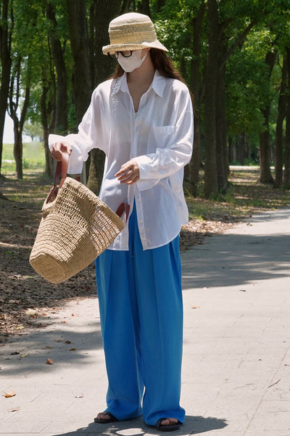 Loose casual long sleeved shirt 4383