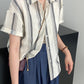 Women's summer short sleeved striped shirt 4380