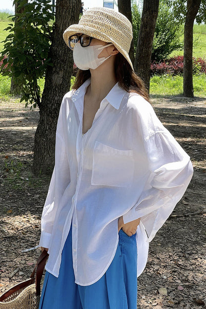 Loose casual long sleeved shirt 4383