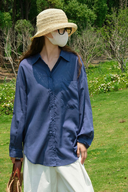 Loose casual long sleeved shirt 4383