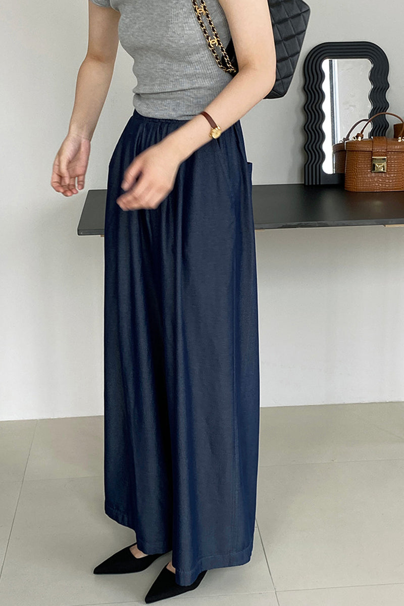 Loose fitting high waisted straight leg pants 4399