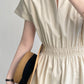 V-neck short sleeved dress 4390