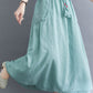 maxi linen skirt with drawstring waist 4343