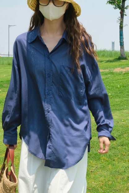 Loose casual long sleeved shirt 4383