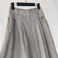 Gray linen elegant skirt with pockets 4359