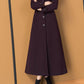 Elegant long wool trench coat with pockets 4595