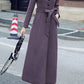 Maxi belted wool coat women 4565